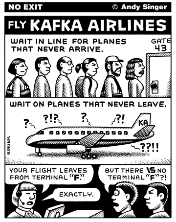 Andy Singer: Fly Kafka Airlines